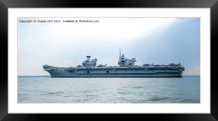 HMS Queen Elizabeth. Framed Mounted Print by Angela Aird