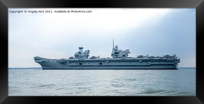 HMS Queen Elizabeth. Framed Print by Angela Aird