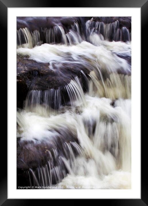 Redmire Force on the River Ure Framed Mounted Print by Mark Sunderland