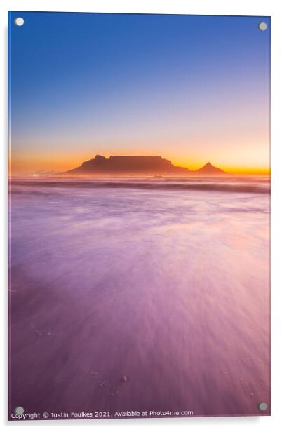 Table Mountain sunset, Cape Town Acrylic by Justin Foulkes