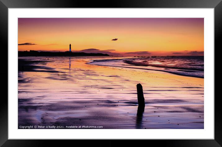 West Beach, Lossiemouth at Sunset Framed Mounted Print by Peter O'Reilly