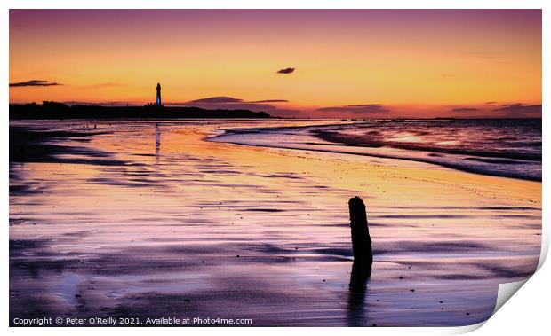 West Beach, Lossiemouth at Sunset Print by Peter O'Reilly