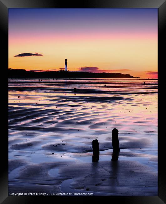 West Beach, Lossiemouth at Sunset Framed Print by Peter O'Reilly