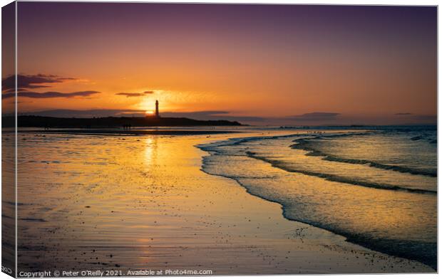 Sunset at West Beach, Lossiemouth Canvas Print by Peter O'Reilly