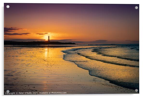Sunset at West Beach, Lossiemouth Acrylic by Peter O'Reilly