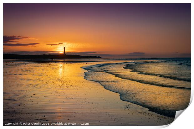 Sunset at West Beach, Lossiemouth Print by Peter O'Reilly