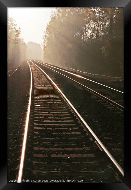 Sunrise at Railway Framed Print by Juha Agren