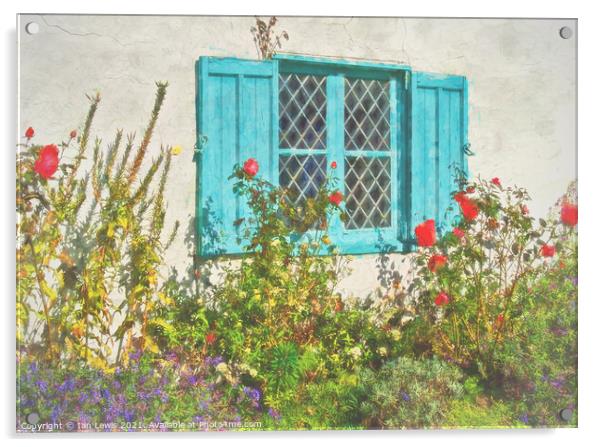 Old Cottage Window With Shutters Acrylic by Ian Lewis