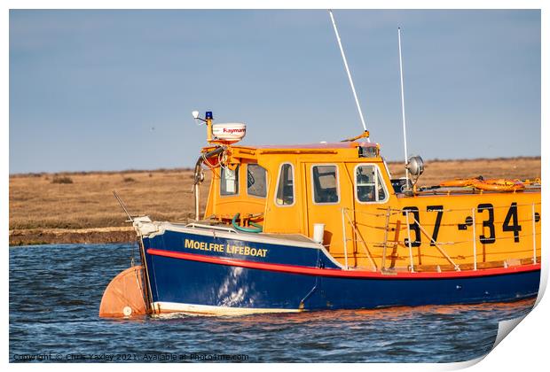 The Port of Wells RNLI lifeboat Print by Chris Yaxley