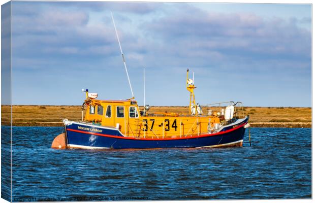 The Port of Wells RNLI lifeboat  Canvas Print by Chris Yaxley
