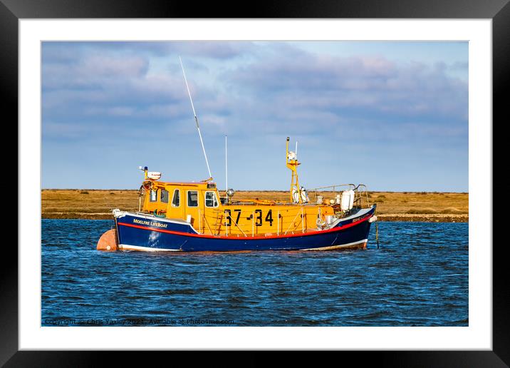 The Port of Wells RNLI lifeboat  Framed Mounted Print by Chris Yaxley