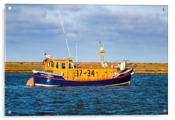 The Port of Wells RNLI lifeboat  Acrylic by Chris Yaxley