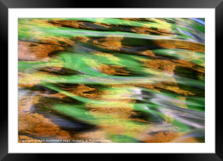 Summer Reflections in the Swale near Kisdon Force Framed Mounted Print by Mark Sunderland