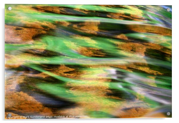 Summer Reflections in the Swale near Kisdon Force Acrylic by Mark Sunderland