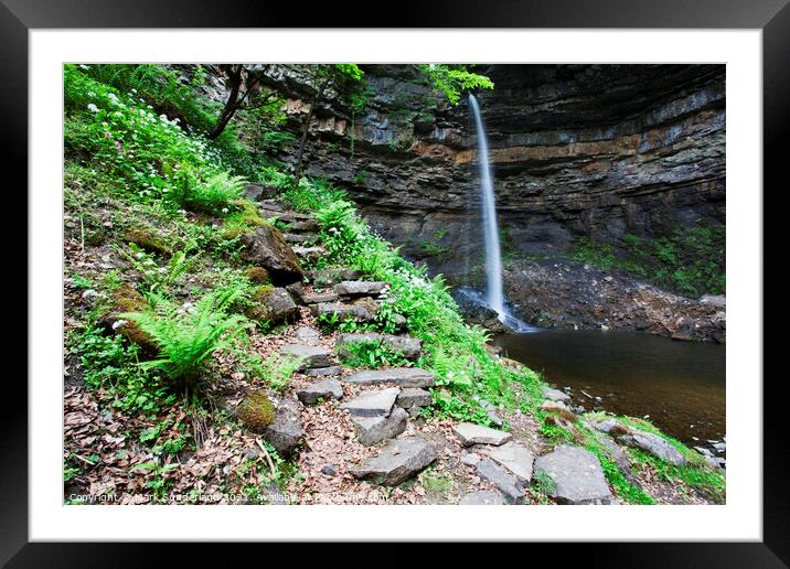 Footpath with Steps at Hardraw Force Framed Mounted Print by Mark Sunderland