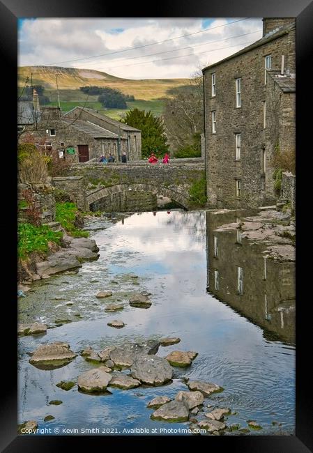 Gayle Beck bridge in Hawes Framed Print by Kevin Smith