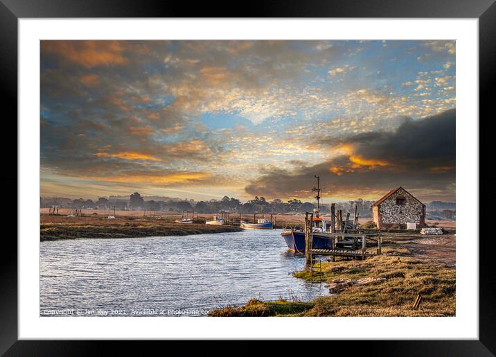 Thornham Staithe Norfolk  Framed Mounted Print by Jim Key