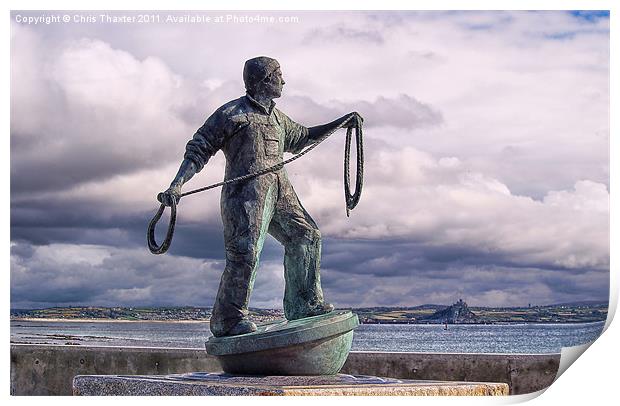 Fishermen memorial, Newlyn Print by Chris Thaxter