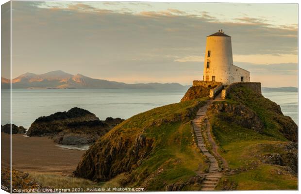 Majestic Twr Mawr Lighthouse Canvas Print by Clive Ingram