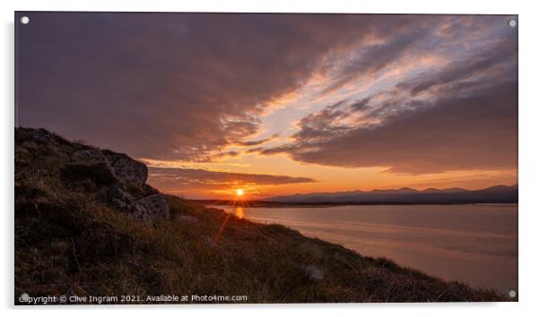 Majestic Welsh Sunrise Acrylic by Clive Ingram