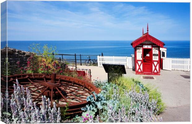 Cliff Tramway Kiosk at Saltburn by the Sea Canvas Print by Mark Sunderland