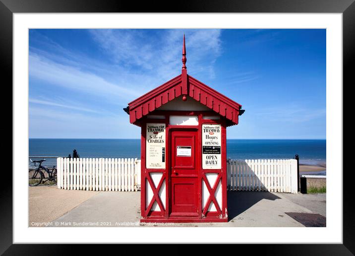 Cliff Tramway Kiosk Saltburn by the Sea Framed Mounted Print by Mark Sunderland