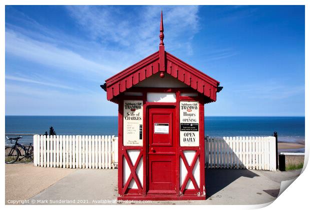 Cliff Tramway Kiosk Saltburn by the Sea Print by Mark Sunderland
