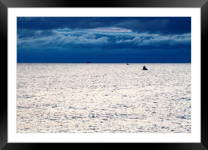 Stormy Sky and Light on the Sea at St Andrews Framed Mounted Print by Mark Sunderland
