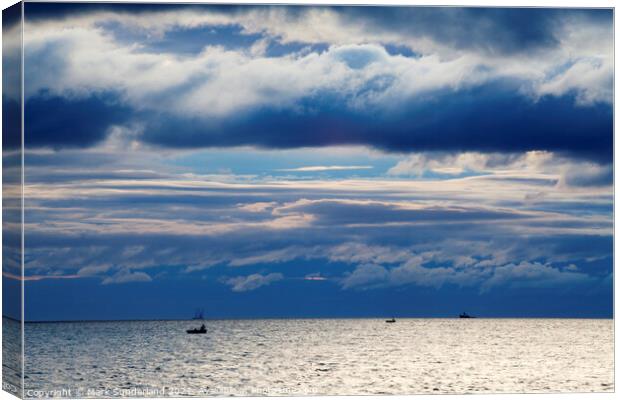 Stormy Sky and Light on the Sea at St Andrews Fife Scotland Canvas Print by Mark Sunderland