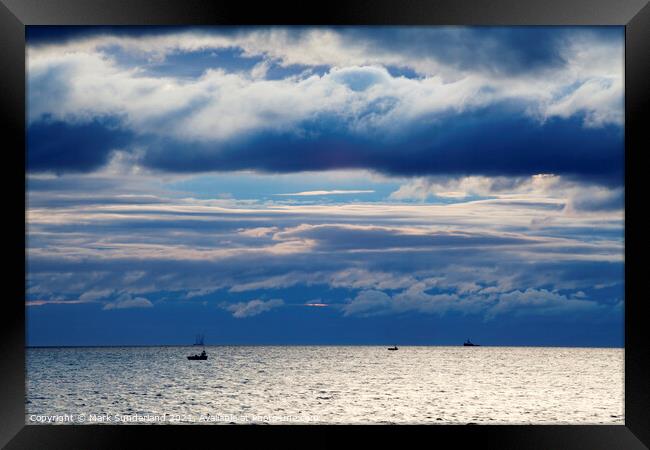Stormy Sky and Light on the Sea at St Andrews Fife Scotland Framed Print by Mark Sunderland
