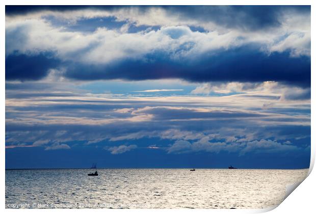 Stormy Sky and Light on the Sea at St Andrews Fife Scotland Print by Mark Sunderland