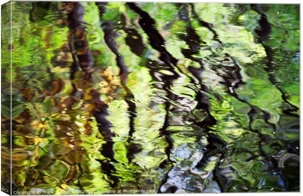 Autumn Reflections in the River Nidd Canvas Print by Mark Sunderland