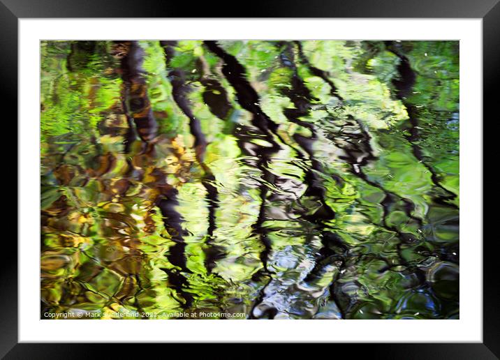 Autumn Reflections in the River Nidd Framed Mounted Print by Mark Sunderland
