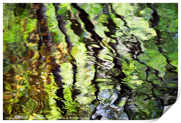 Autumn Reflections in the River Nidd Print by Mark Sunderland