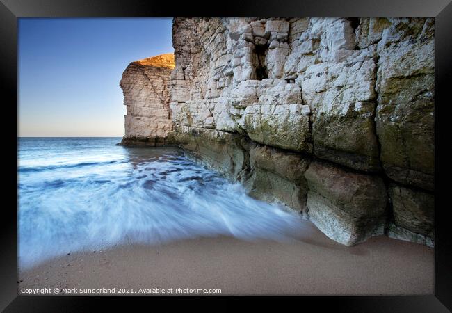 Chalk Cliffs at Thornwick Bay Flamborough Head Framed Print by Mark Sunderland