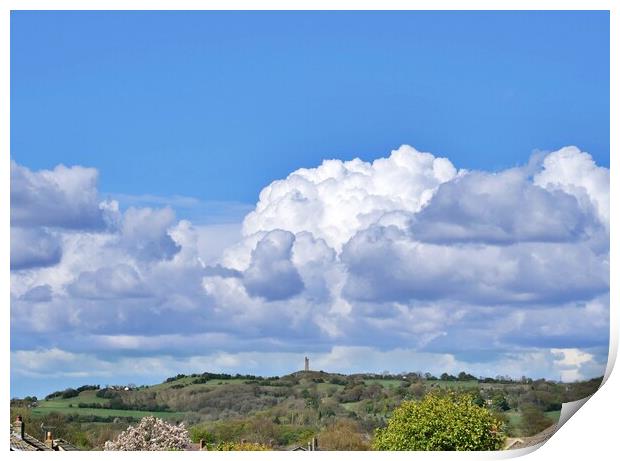Castle Hill in clouds Print by Roy Hinchliffe