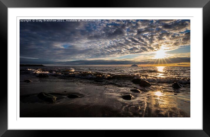 Dramatic sunset over Ailsa Craig, taken from Turnberry Beach, South Ayrshire Framed Mounted Print by Epic Sky Media