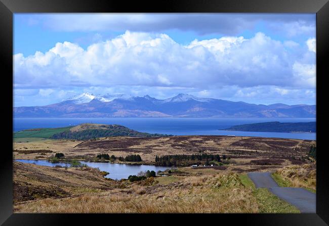 Beautiful view of Isle of Arran from Fairlie Moor  Framed Print by Allan Durward Photography