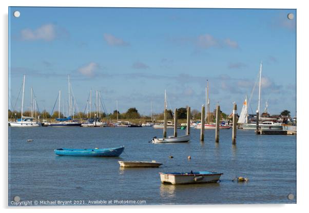  boats at brightlingsea harbour Acrylic by Michael bryant Tiptopimage