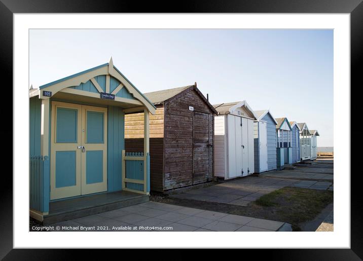 brightling sea beach huts Framed Mounted Print by Michael bryant Tiptopimage