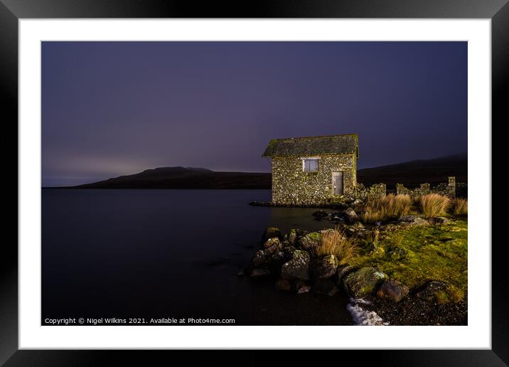 Devoke Water Boathouse Framed Mounted Print by Nigel Wilkins