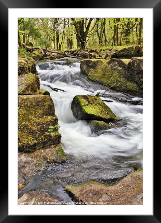 The River Fowey At Golitha Falls, Cornwall. Framed Mounted Print by Neil Mottershead