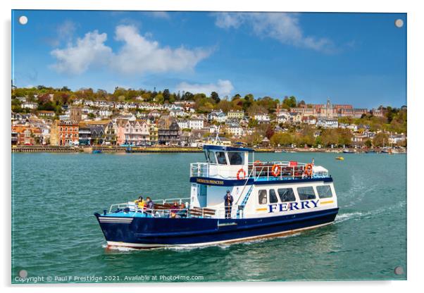 The Dartmouth to Kingswear Passenger Ferry Acrylic by Paul F Prestidge