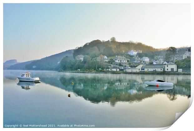 Early Morning On The Looe River. Print by Neil Mottershead