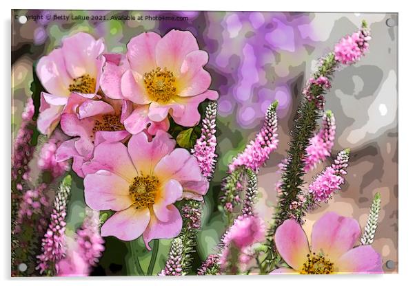 Pink Petals Acrylic by Betty LaRue