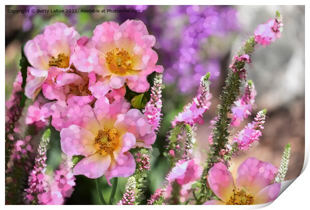 Pink Garden Floral Print by Betty LaRue