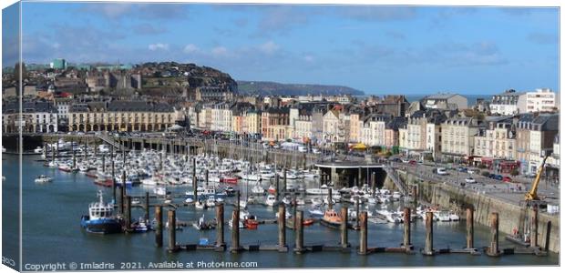 Dieppe Harbour Panoramic View, France Canvas Print by Imladris 