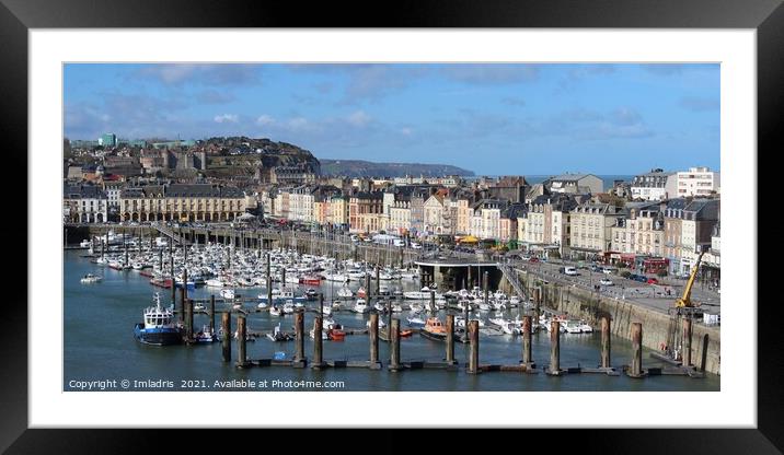 Dieppe Harbour Panoramic View, France Framed Mounted Print by Imladris 