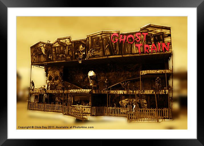 Ghost Train Framed Mounted Print by Chris Day