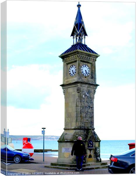  Jubilee Clock tower at Shanklin on the Isle of Wight. Canvas Print by john hill